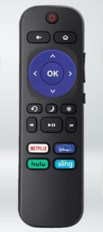 Roku- Disney remote with Netflix, Hulu, and Sling buttons.