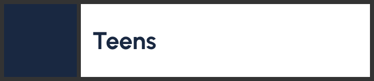 Teens landing page hover link