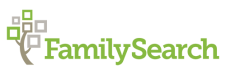 'Family Search' in lime green text and a brown tree with green and grey leaves.