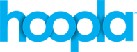 white background with blue text in lowercase letters reading 'hoopla'