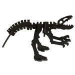 Various shaped foam dinosaur bones (122 total pieces). 