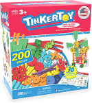 200 plastic pieces (sticks, spools, connectors, fans and more) and instruction building sheets.