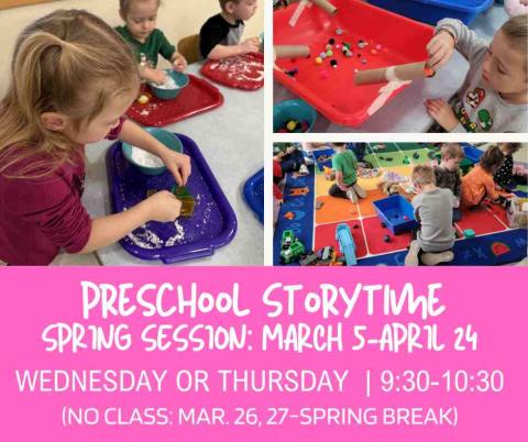 Photos of children at storytime