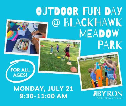 Photo of outdoor activities with program date and time.