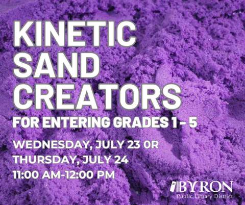 Kinetic sand backgroudn with program date and time.
