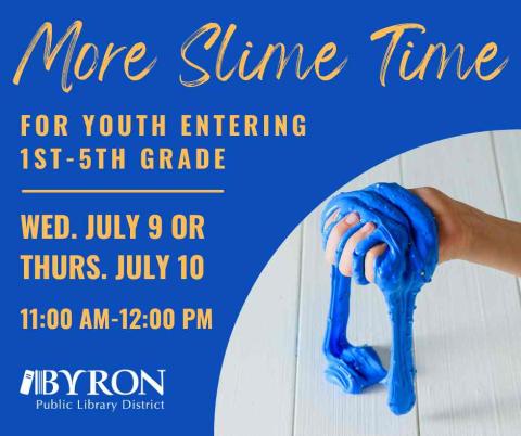 Photo of slime with program dates.