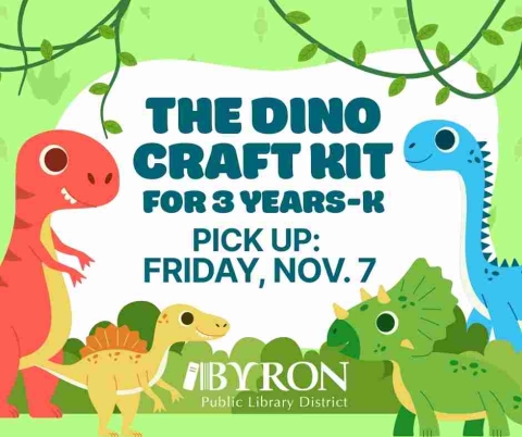 Photo of dinosaurs with pick up date.