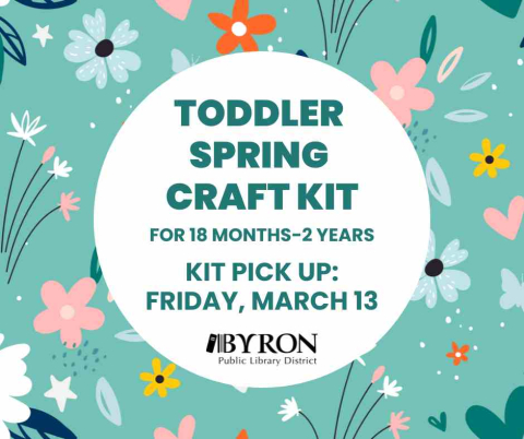 Graphic of flowers with kit pick up time.