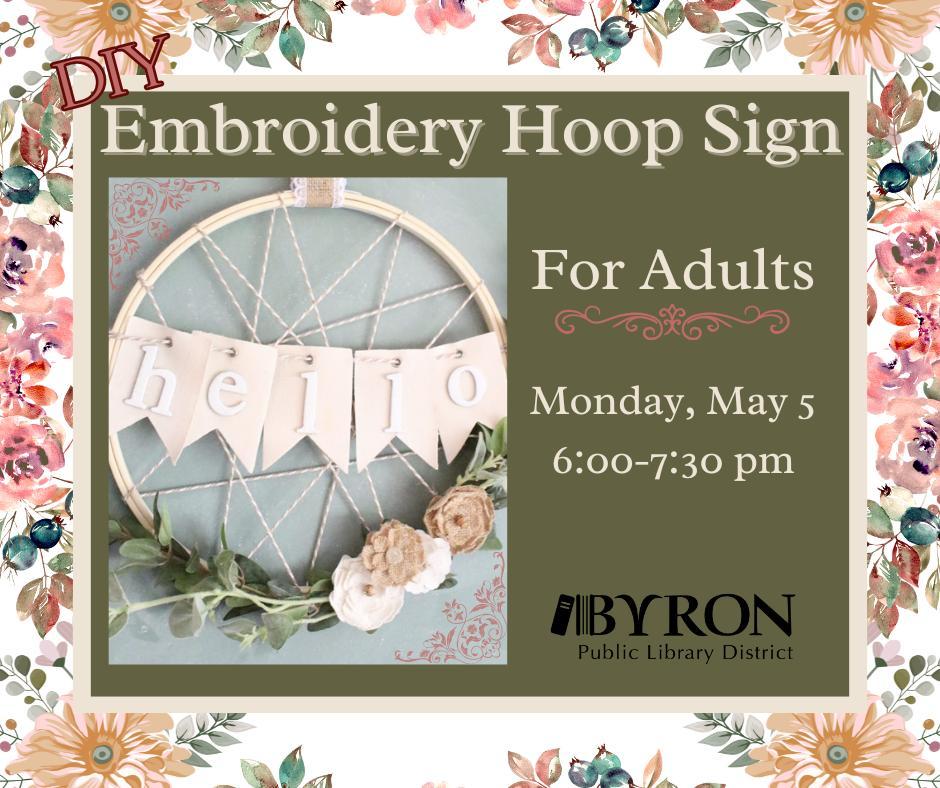 DIY Embroidery Hoop Sign Graphic