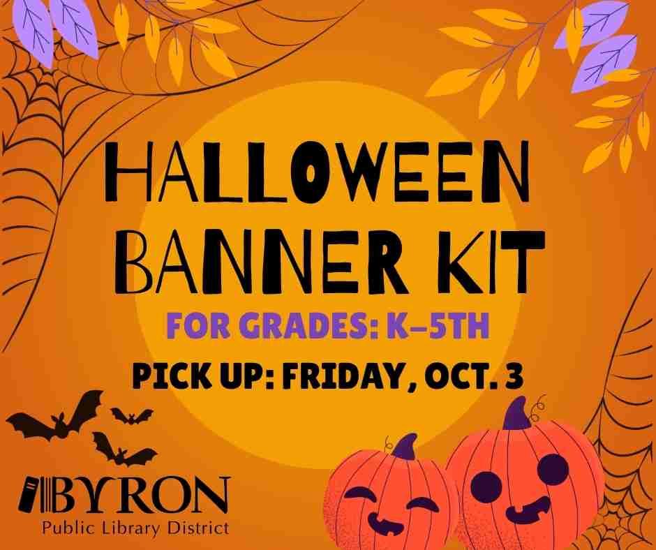 Halloween graphic with take home kit pick up date.