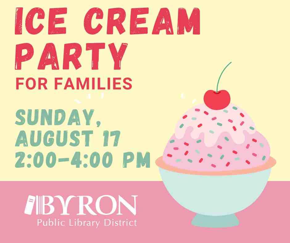 Graphic of ice cream with event date.