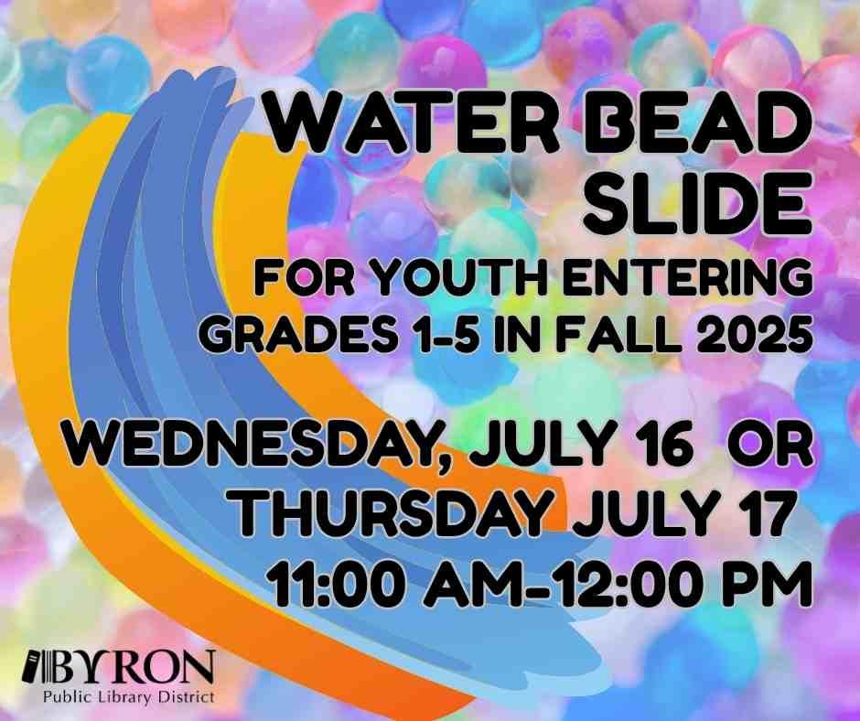 Water bead background with slide and program dates.