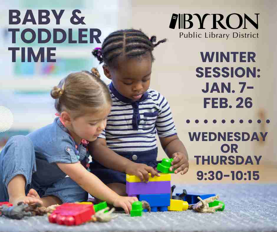 Photo of toddlers with event dates.