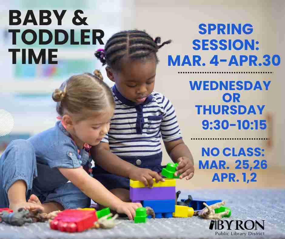 Photo of toddlers with program dates.