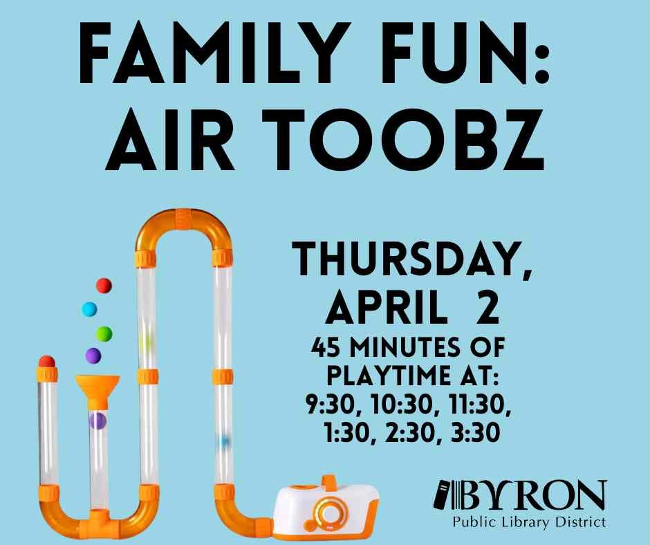 Photo of air toobz with program date & times.