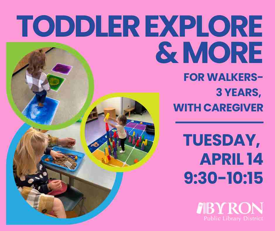 Photos of toddlers playing with program date & time.