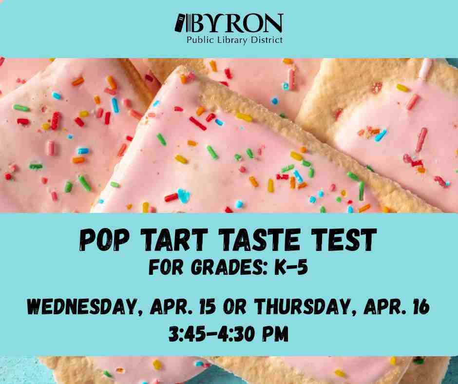 Photo of pop tarts with program date & time.