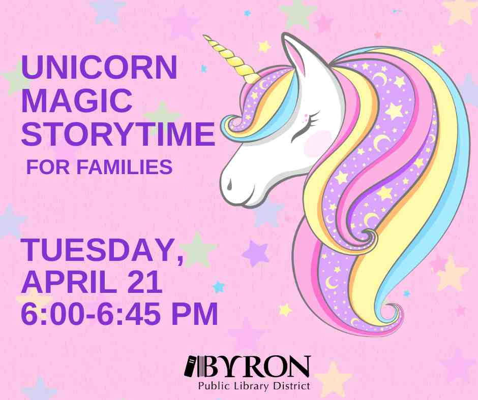 Graphic of a unicorn with program dates.